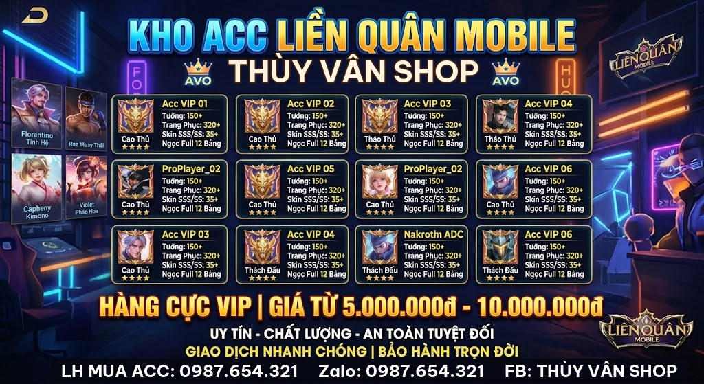 ACC NGON TỪ 5- 10 TRIỆU